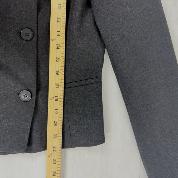 Zara Fitted Blazer Jacket with Tabs Medium Dark Gray Academia Double Breasted - Picture 14 of 16